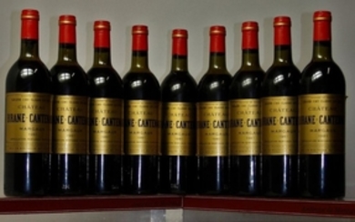 9 bouteilles CHÂTEAU BRANE CANTENAC 2é Gcc Margaux…