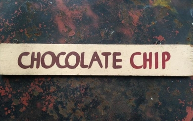 C1940 Wooden Chocolate Chip Ice Cream Parlor Sign In Gc