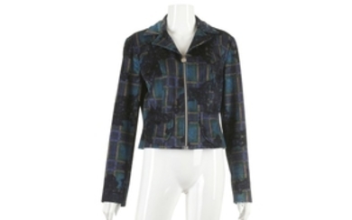 Christian Lacroix Bazar Blue Jacket, 1990s, velvet corduroy...