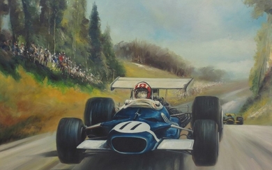 Dion Pears (British 1929-1985), 'Jo Siffert - Lotus 49 - German Grand Prix 1969'