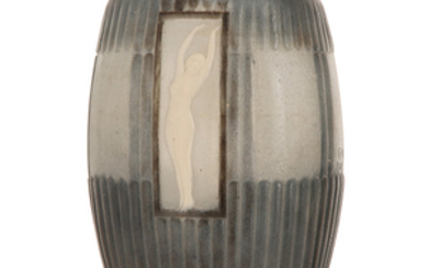 GABRIEL ARGY-ROUSSEAU (1885-1953) Vase ovoïde méplat «Eurythmie», modèle...