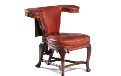A George II style mahogany reading chair