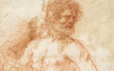 Giovanni Francesco Barbieri, Il Guercino (Cento 1591-1666 Bologna), A bearded male nude, half-length