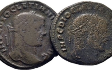 IMPERIO ROMANO. Diocleciano. Follis... Lote de dos piezas (2)