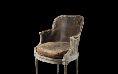 A lacquered wooden armchair. Stamped "J. B. C. Senè". France, second half of the 18th century (defects)