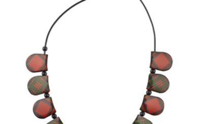 A MAUCHLINE TARTANWARE NECKLACE LATE 19TH CENTURY comprising eleven...
