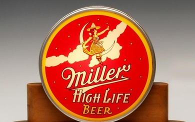 A MID 20TH C. MILLER HIGH LIFE LIGHTED ADVERTISING SIGN