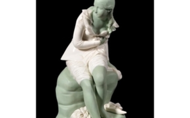 A Minton celadon-tinted parian figure of Dorothea after John Bell