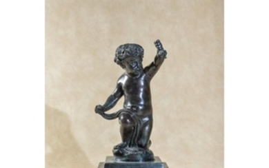 A patinated bronze model of an amorino