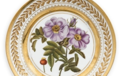 A Porcelain Dinner Plate, Yusupov Manufactory, dated 1827