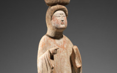 A pottery figure of a court lady