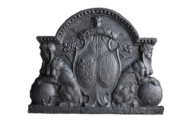 A rare French Louis the 14th period cast iron fire…
