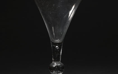 A light baluster wine glass, circa 1740