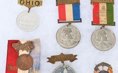 6 WORLDS COLUMBIAN EXPOSITION STATE RELATED BADGES