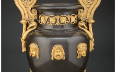 A Gilt Bronze-Mounted Patinated Copper Two-Handl