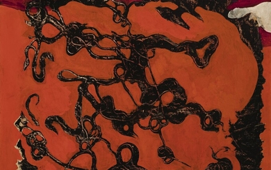 COLOMBES NOIRES SUR FOND ROUGE, Max Ernst