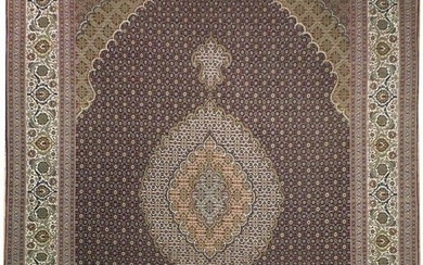 7 x 10 Black Wool & Silk High End Persian Tabriz MAHI Rug