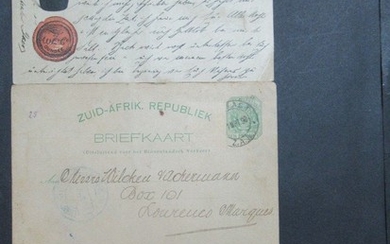 לוט 9 גלויות, נשלחו בדואר - דרום אפריקה - סוף המאה ה19 – כלילים, חותמות, בולים – חומר טוב