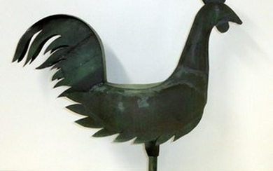 Folkart Full-Bodied Rooster Weathervane c. 1900