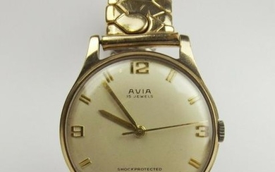 9ct Yellow Gold Avia Wristwatch circa 1958
