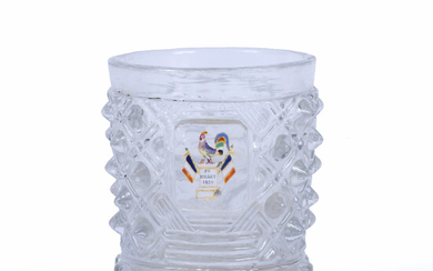 A 19th century French commemorative glass tumbler