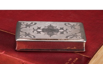A 19th century French silver waisted rectangular snuff box, ...