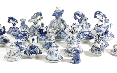 A COLLECTION OF DUTCH DELFT VASE COVERS 18TH /...