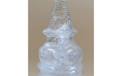 A Carved Rock Crystal Stupa 19th Century