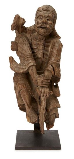 A Chinese carved wood figure of Li...