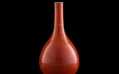 A Chinese coral red-glazed vase, 18th century