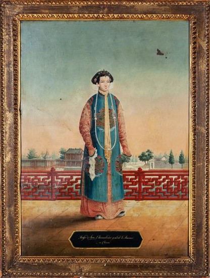 A Chinese export painting "Wife of Sopu, Customs...