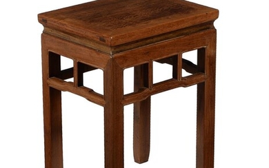 A Chinese hardwood stool or low side table