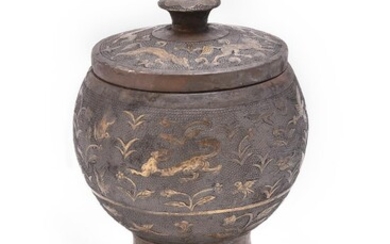 A Chinese silver-gilt jar and cover