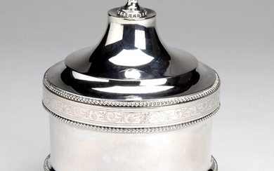 A Dutch silver tobacco jar