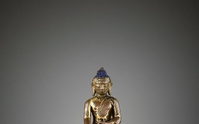 A GILT COPPER ALLOY BUDDHA, KHASA MALLA 13TH CT