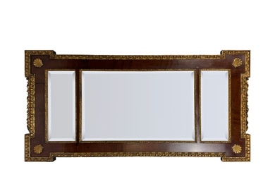 A George II style mahogany and parcel gilt triple plate land...