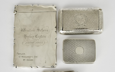 A George III Silver Snuff box and Mixed Silver Ware,...