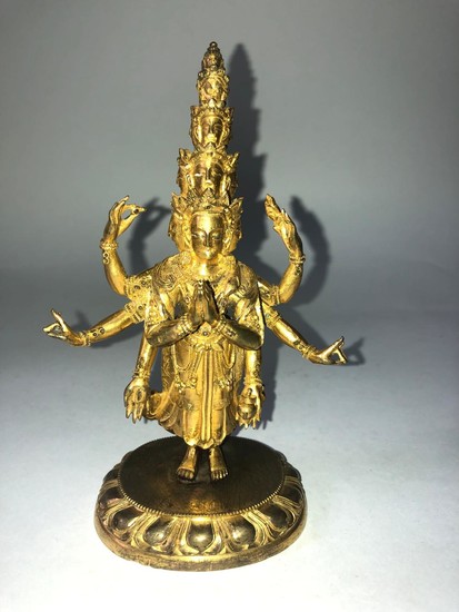 A Gilt Bronze Figure of Avalokiteshvara