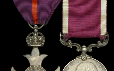 A Great War M.B.E. and long service pair awarded to Quartermaster and...
