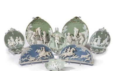 A Group of German Jasperware Wall Plaques