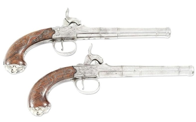 (A) IMPORTANT DOCUMENTED PAIR OF SILVER MOUNTED PISTOLS