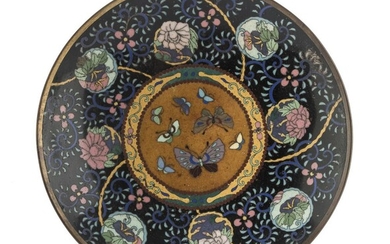 A JAPANESE CLOISONNÉ DISH LATE 19TH EARLY 20TH CENTURY
