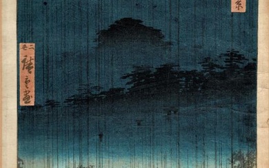 A JAPANESE WOODBLOCK PRINT, UTAGAWA HIROSHIGE (1797-1858) - 'Night...