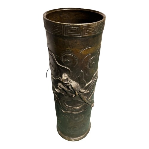 A Japanese Bronze Stick Vase