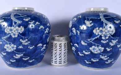 A LARGE PAIR OF 19TH CENTURY CHINESE BLUE AND WHITE