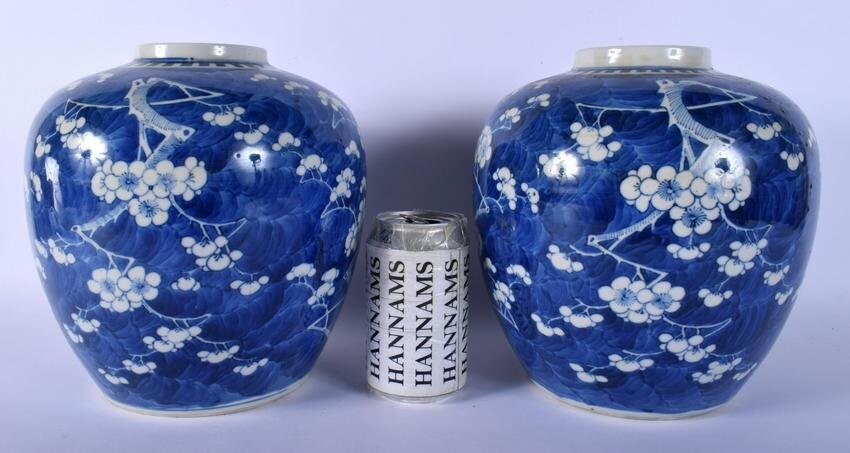 A LARGE PAIR OF 19TH CENTURY CHINESE BLUE AND WHITE