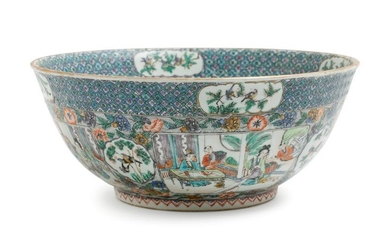 A Large Famille Verte Porcelain Bowl Diam 12 3/4 in.