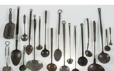 A Large Group of Iron Cooking and Hearth Utensils and a
