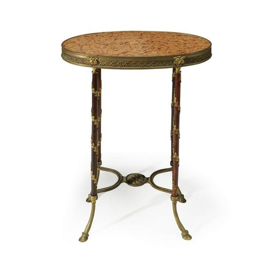 A Louis XVI style gilt-bronze mounted table, late 19th