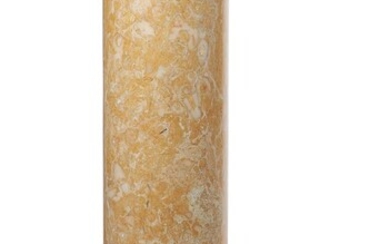 A MOTTLED YELLOW MARBLE PEDESTAL, LATE 19TH CENTURY